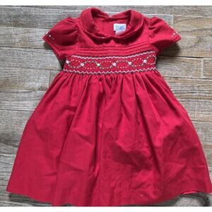 Luli & Me Girls Smocked Christmas Dress Size 2T